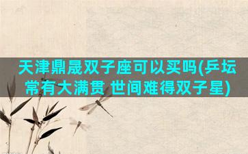 天津鼎晟双子座可以买吗(乒坛常有大满贯 世间难得双子星)